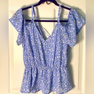 Blue and white summer top